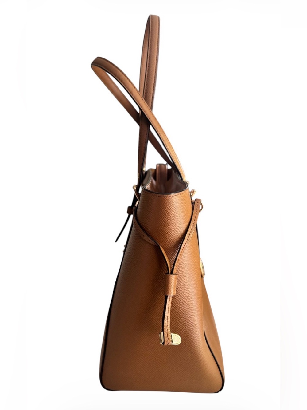 Michael Kors Brown Saffiano Leather Tote with Gold Hardware - Picture 9 of 10
